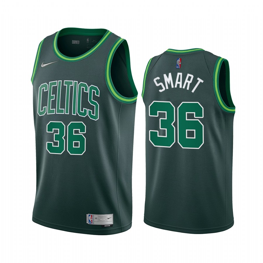 Boston Celtics Marcus Smart Earned Edition Green #36 Jersey