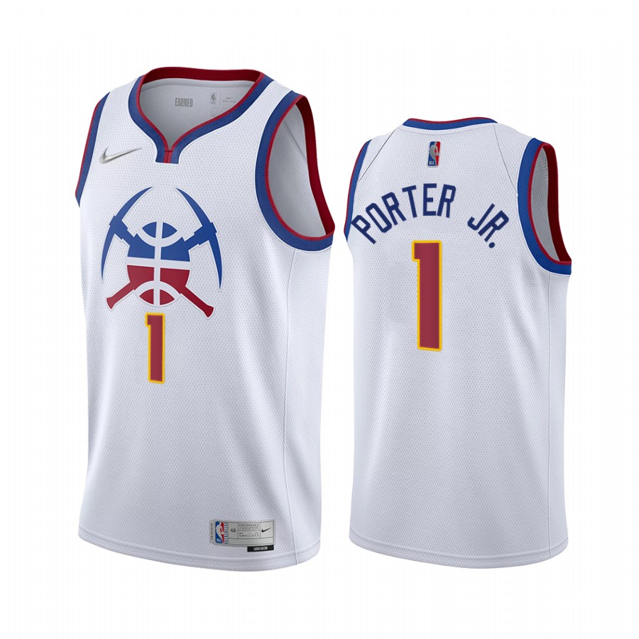 Denver Nuggets Michael Porter Jr. Earned Edition White #1 Jersey