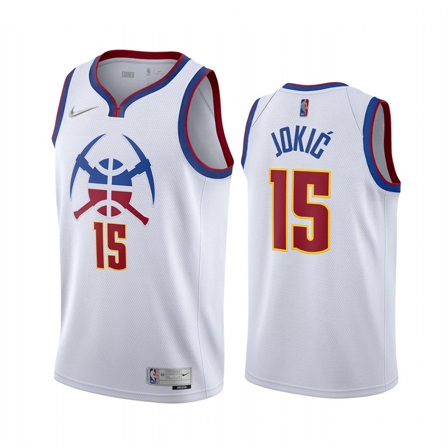 Denver Nuggets Nikola Jokic Earned Edition White #15 Jersey