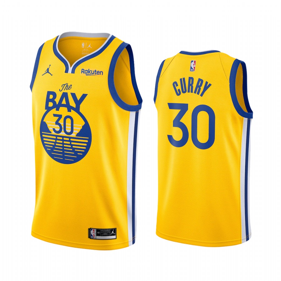 Golden State Warriors Stephen Curry Statement Edition Gold #30 Jersey Career High