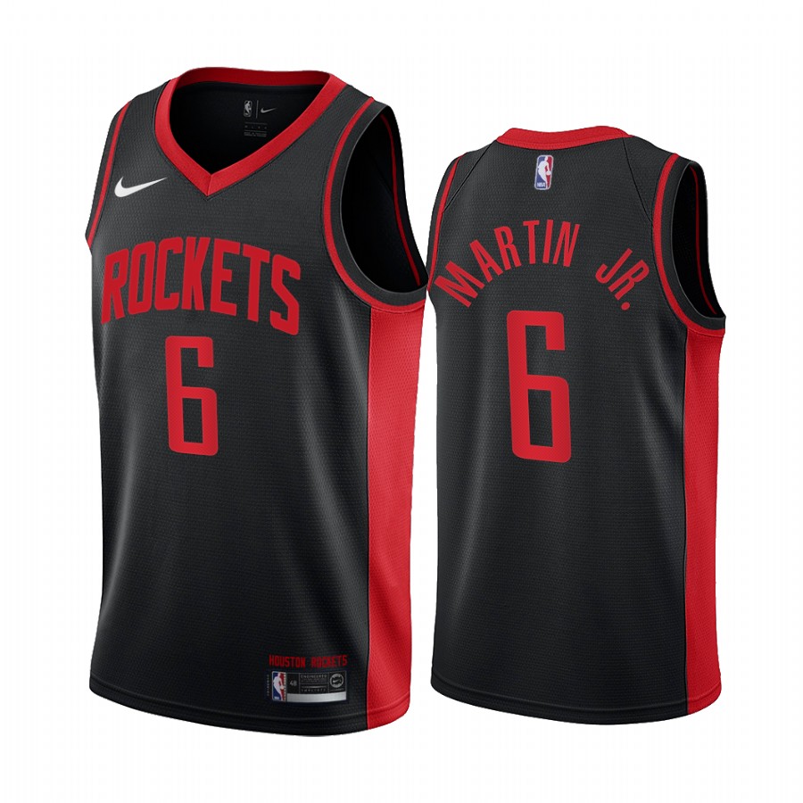 Houston Rockets Kenyon Martin Jr. Earned Edition Black #6 Jersey