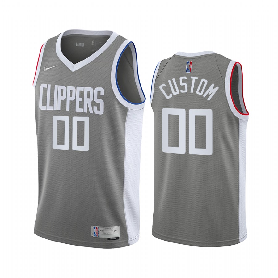 LA Clippers Custom Earned Edition Gray #00 Jersey