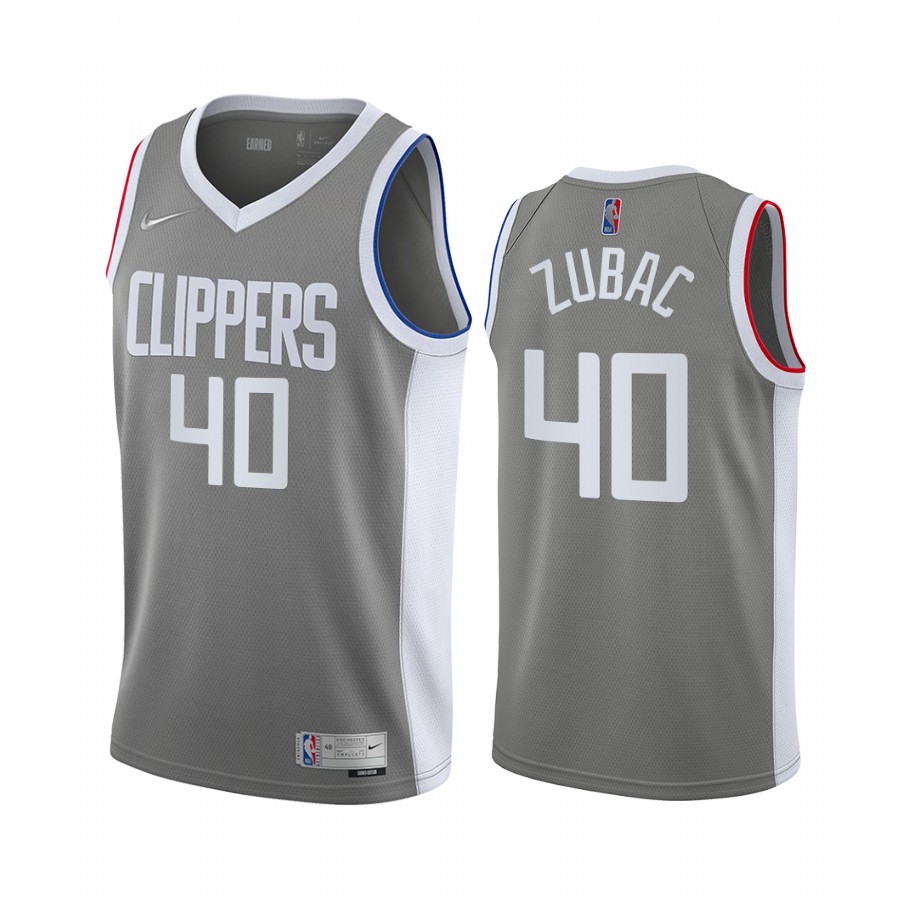 LA Clippers Ivica Zubac Earned Edition Gray #40 Jersey