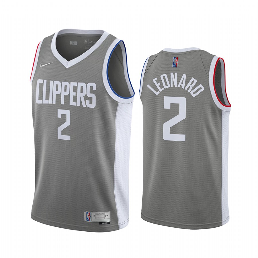 LA Clippers Kawhi Leonard Earned Edition Gray #2 Jersey
