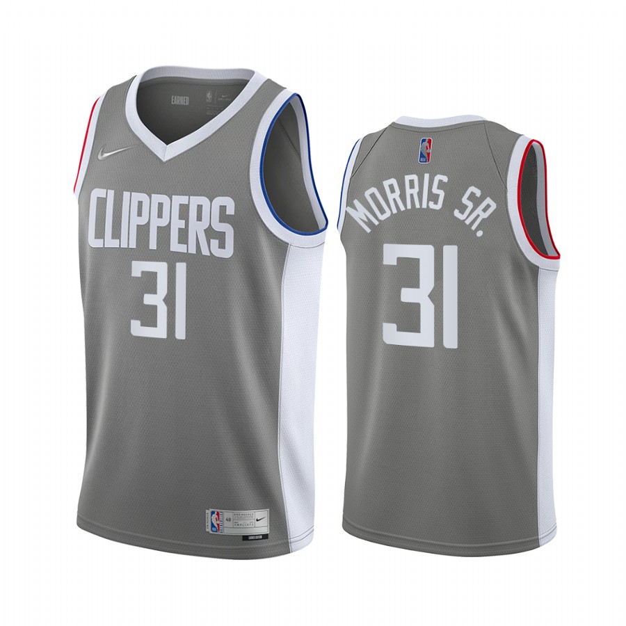 LA Clippers Marcus Morris Sr. Earned Edition Gray #31 Jersey