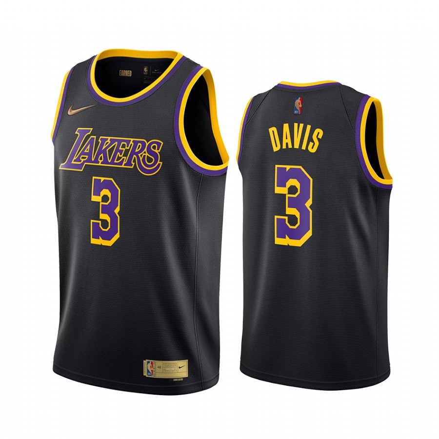 Los Angeles Lakers Anthony Davis Earned Edition Black #3 Jersey