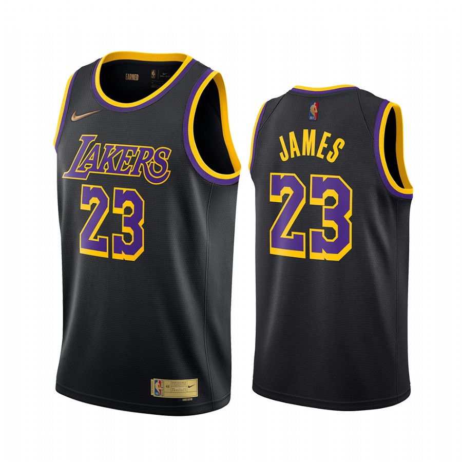 Los Angeles Lakers LeBron James Earned Edition Black #23 Jersey