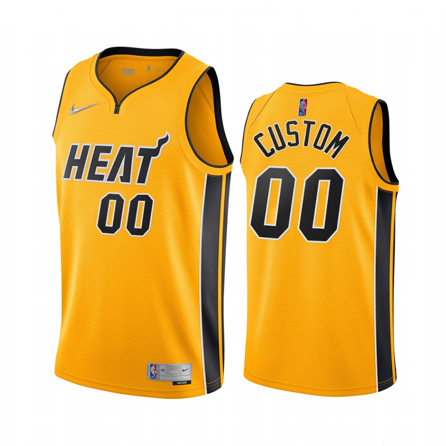 Miami Heat Custom Earned Edition Yellow #00 Jersey