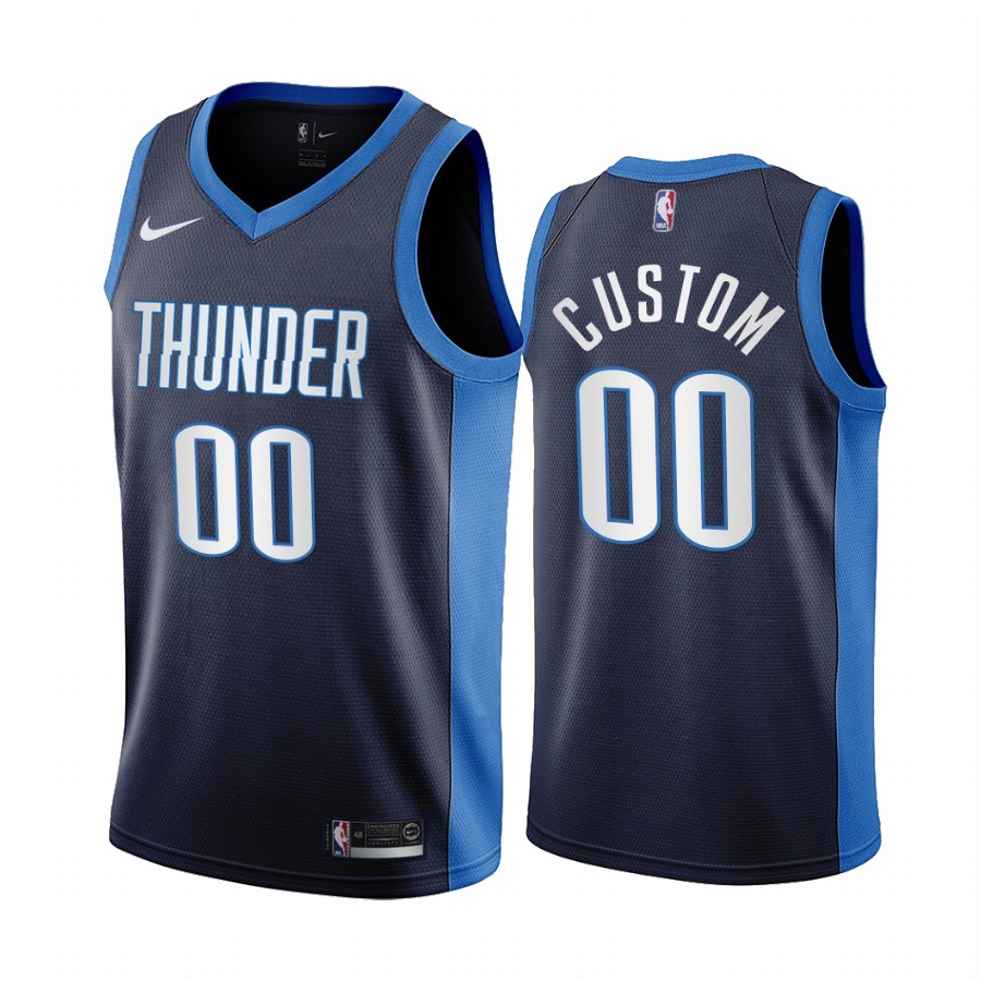 Oklahoma City Thunder Custom Earned Edition Navy #00 Jersey
