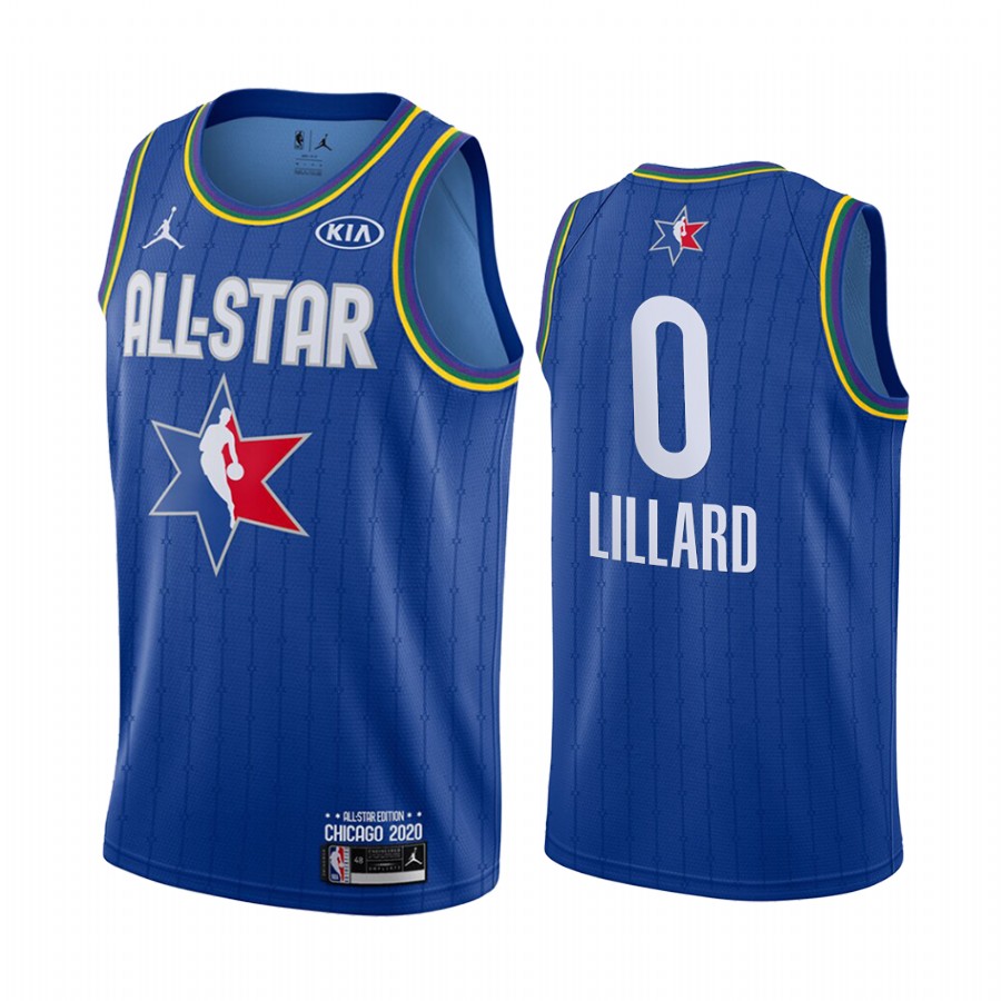 All-Star Game Jersey Reserves Portland Trail Blazers Damian Lillard #0 Blue