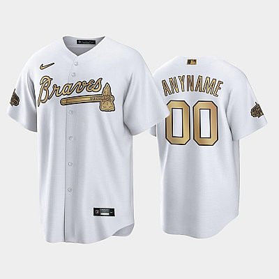 All-Star Game NL Atlanta Braves White 00 Custom Jersey