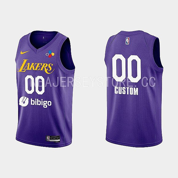 Los Angeles Lakers Custom Training Camp Purple Men Jersey