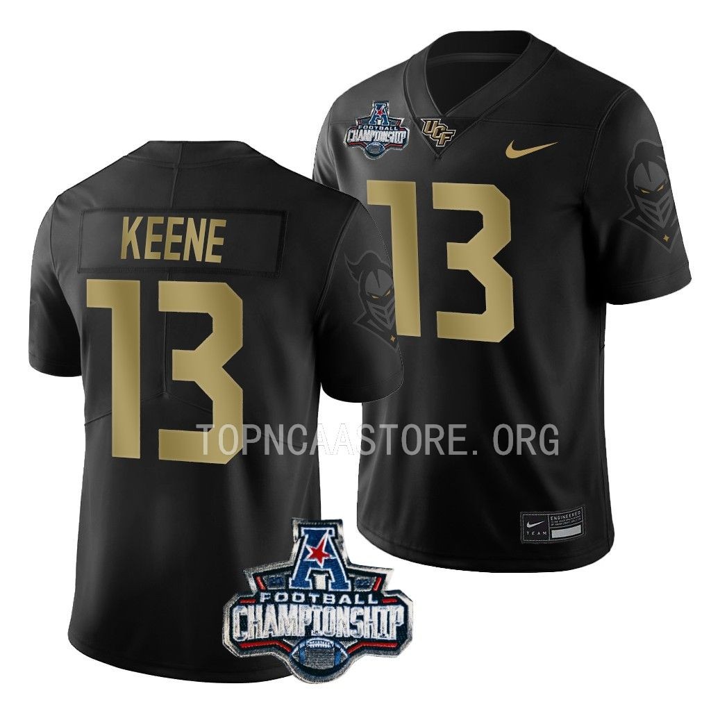 ACC Championship Mikey Keene UCF Knights #13 Black Gold Jersey Men's