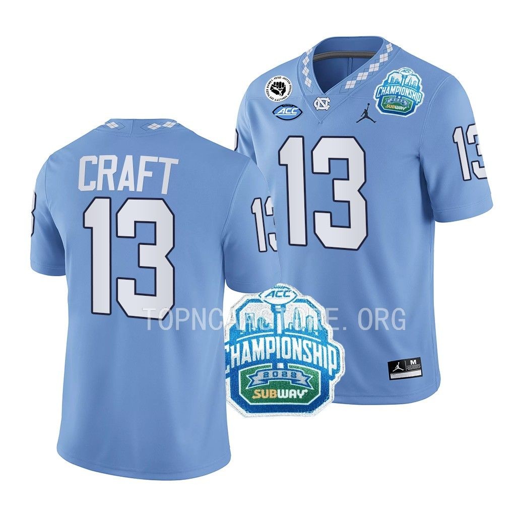ACC Championship Tylee Craft North Carolina Tar Heels #13 Blue College Jersey Men's