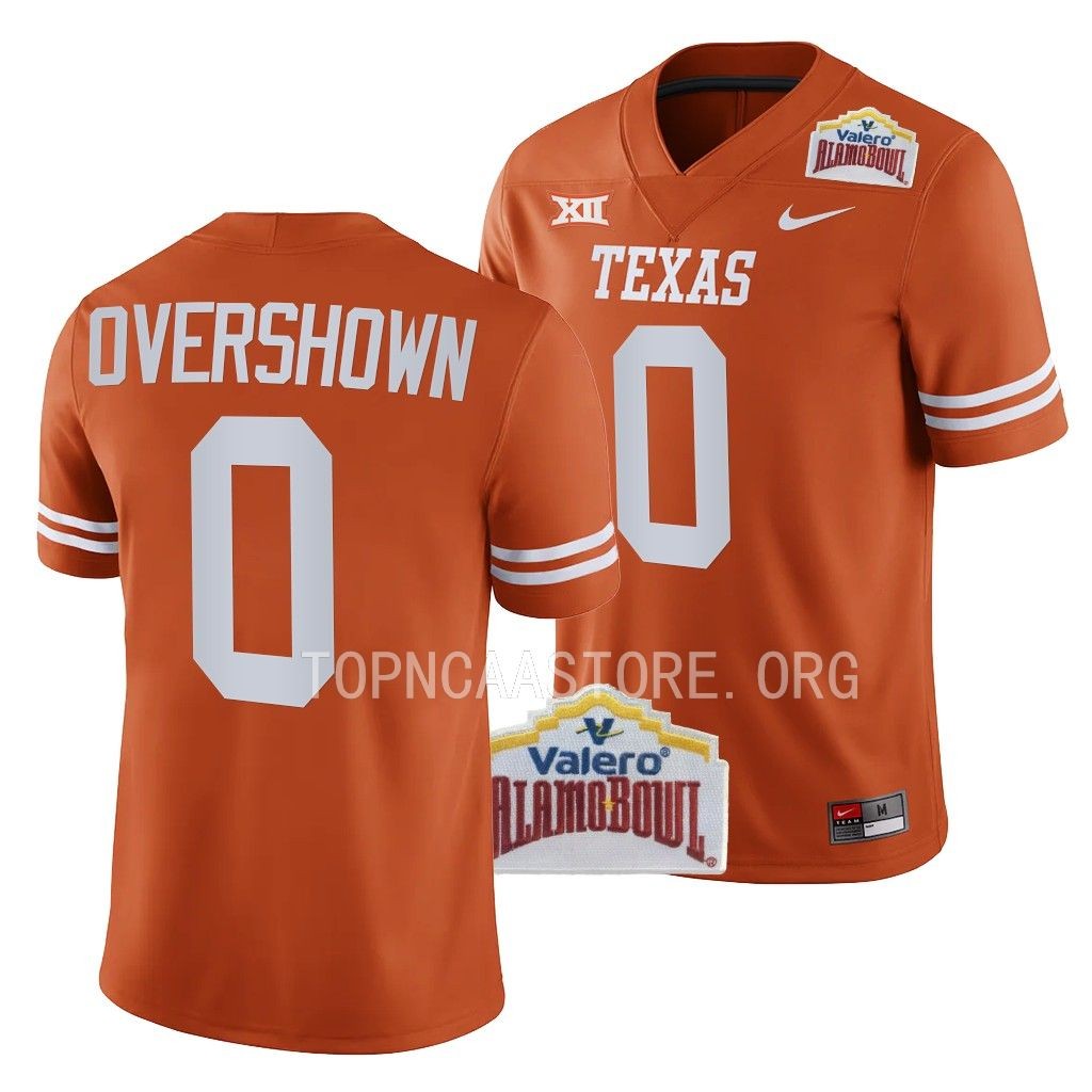 Alamo Bowl DeMarvion Overshown Texas Longhorns #0 Orange College Jersey Men's