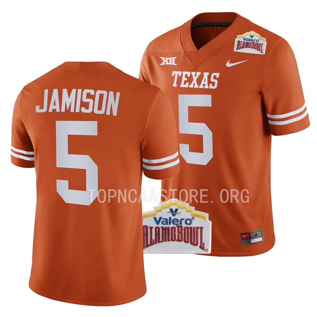 Alamo Bowl D'shawn Jamison Texas Longhorns #5 Orange College Jersey Men's