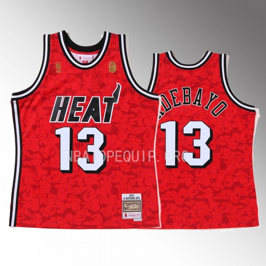 BAPE Miami Heat Bam Adebayo Red Jersey 13 Camo Tanktop Men's Jersey Shirt