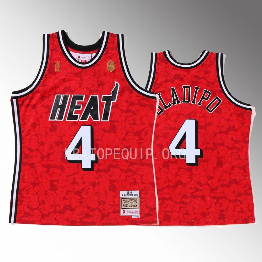 BAPE Miami Heat Victor Oladipo Red Jersey 4 Camo Tanktop Men's Jersey Shirt