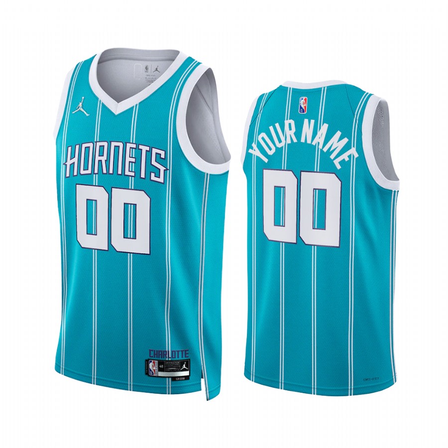 Charlotte Hornets Custom Teal Icon Edition #00 Jersey