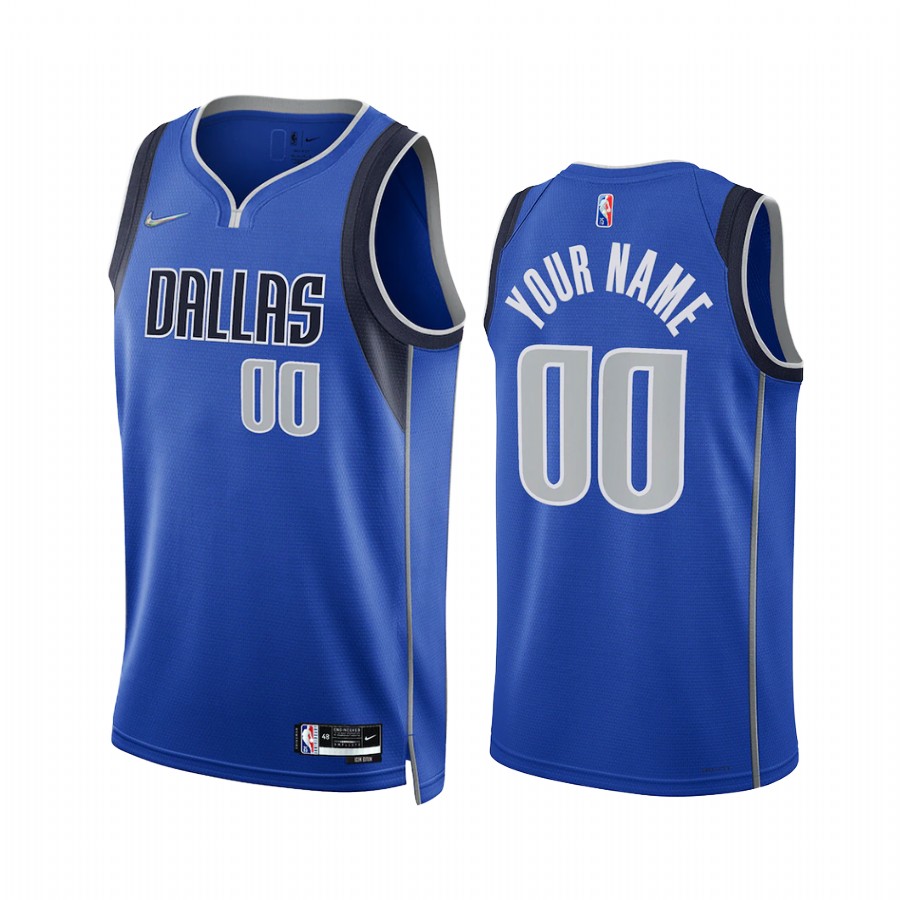 Dallas Mavericks Custom Blue Icon Edition #00 Jersey