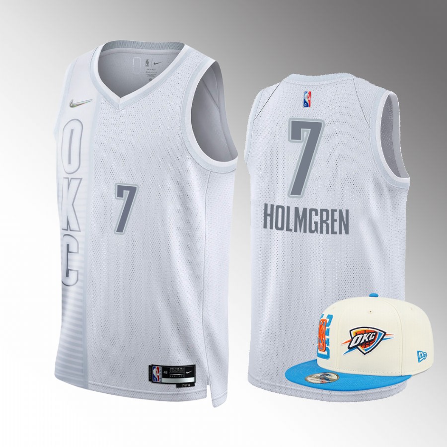 Draft Chet Holmgren Oklahoma City Thunder White Jersey City Edition