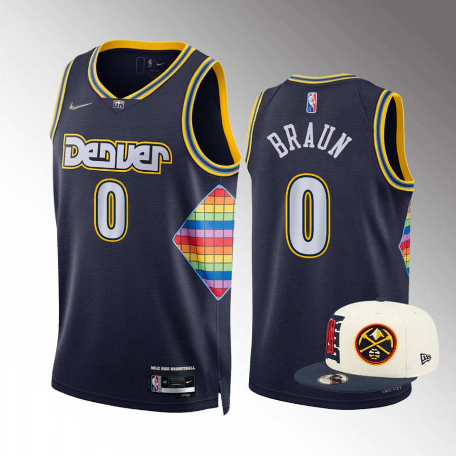 Draft Christian Braun Denver Nuggets Navy Jersey City Edition