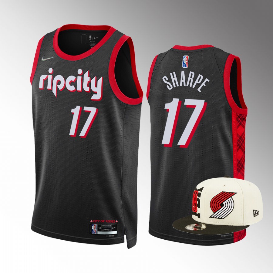 Draft Shaedon Sharpe Portland Trail Blazers Black Jersey City Edition