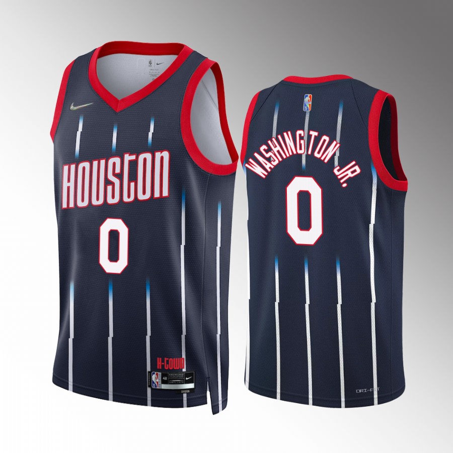 Draft TyTy Washington #0 Houston Rockets Navy Jersey City Edition