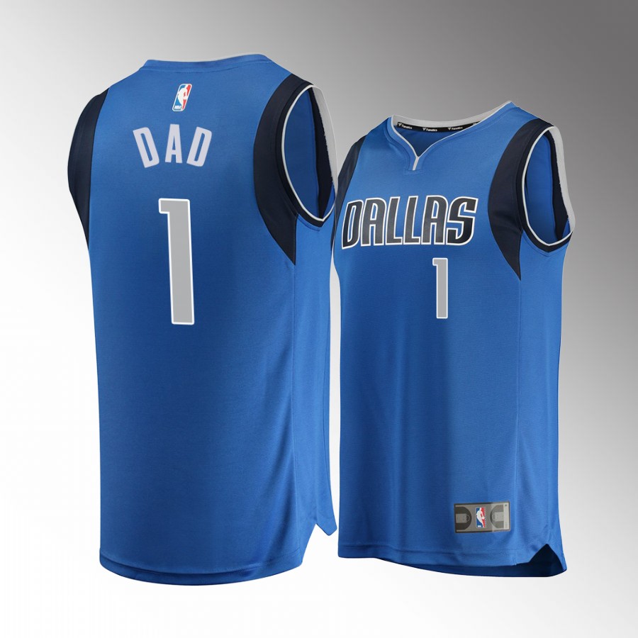 Fathers Day Gift Dallas Mavericks Greatest Dad Jersey Royal #1 chioce
