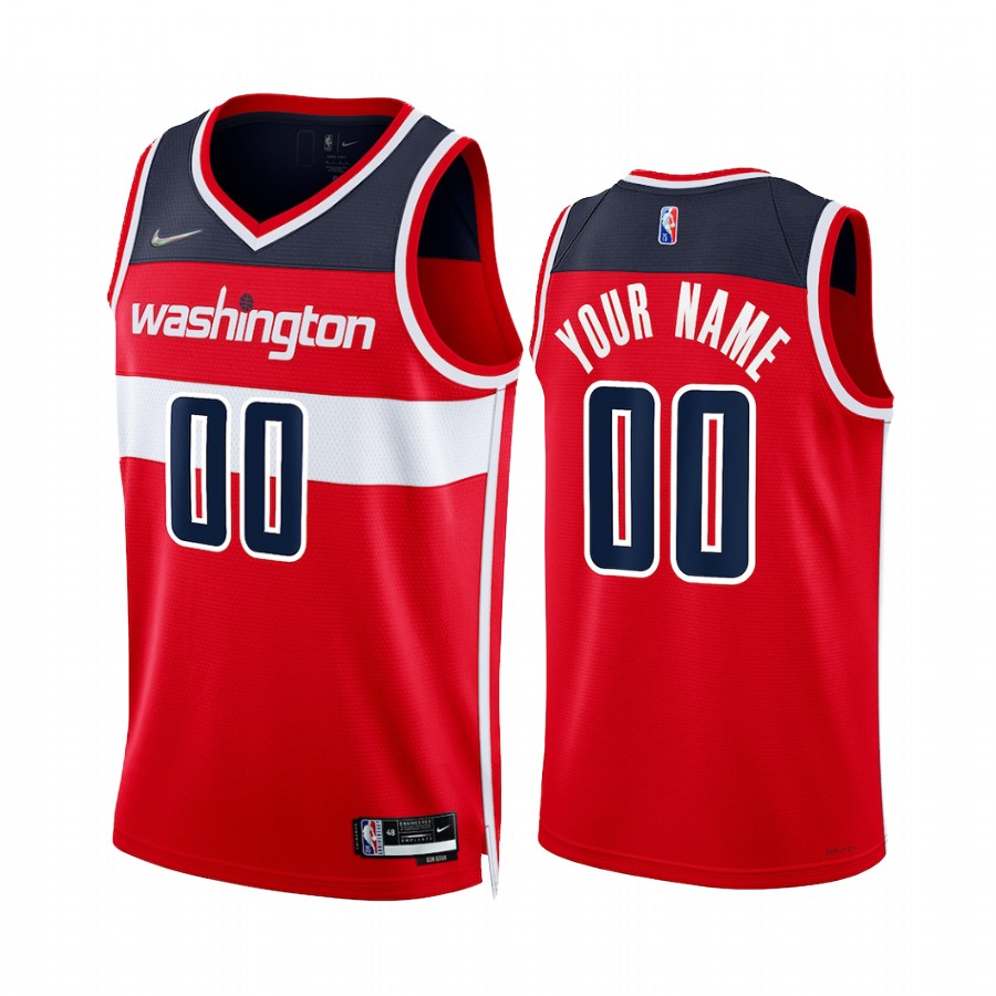 Washington Wizards Custom Red Icon Edition #00 Jersey