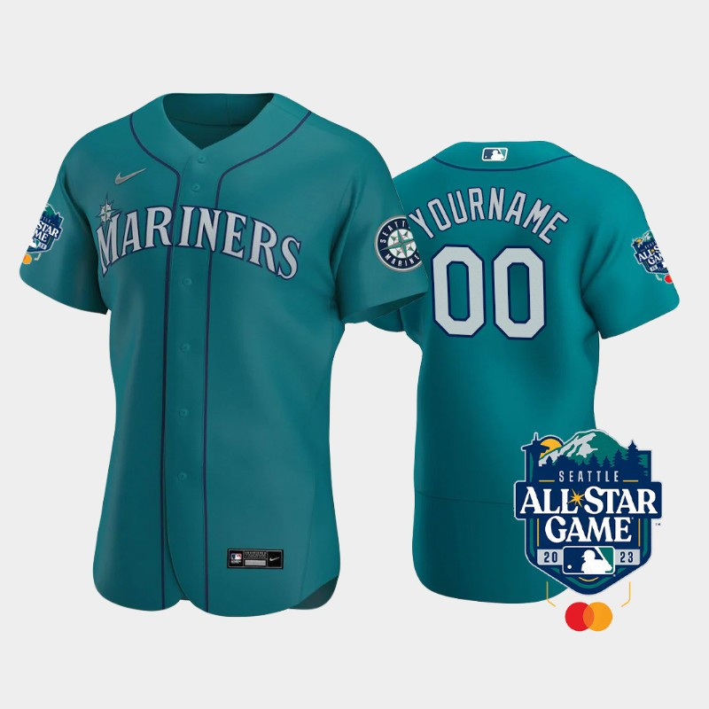 All-Star Game Seattle Mariners 00 Custom Aqua Jersey