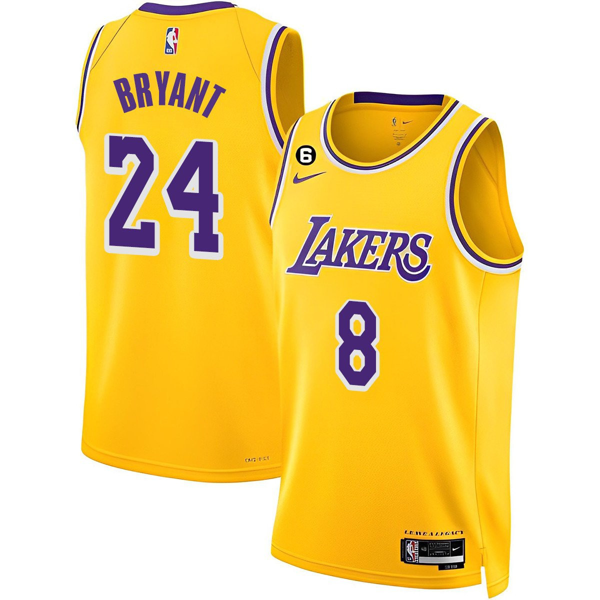 Kobe Bryant Los Angeles Lakers Collection Gold Jersey - All Stitched