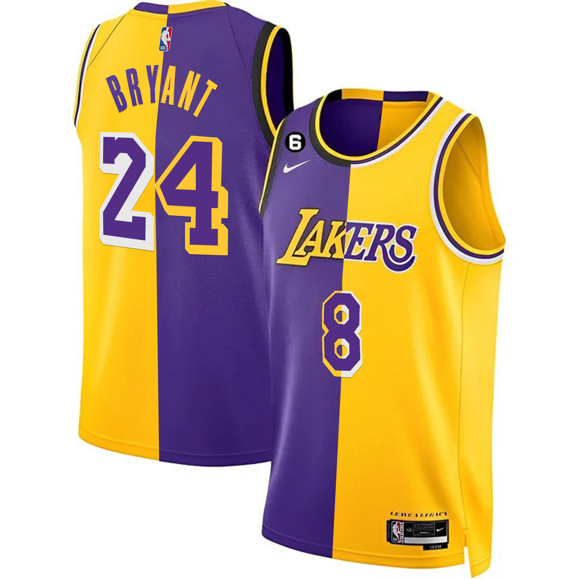 Kobe Bryant Los Angeles Lakers Collection Split Jersey - All Stitched
