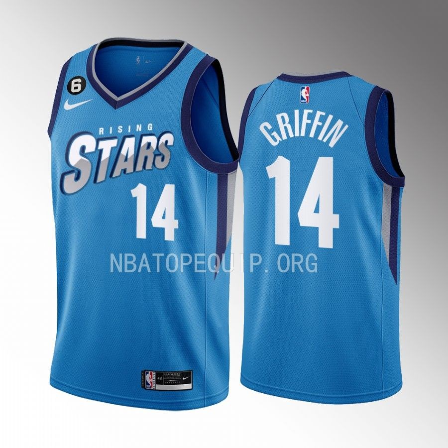 Rising Stars AJ Griffin Blue Men's Uniform Atlanta Hawks #14 Jersey