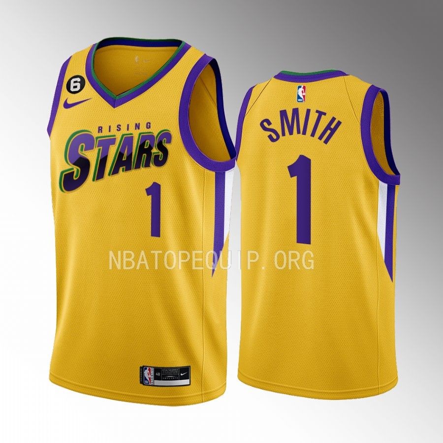 Rising Stars Jabari Smith Yellow Men's Uniform Houston Rockets #1 Jersey