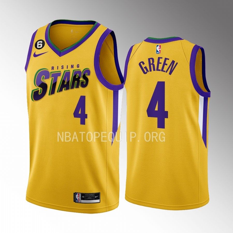 Rising Stars Jalen Green Yellow Men's Uniform Houston Rockets #4 Jersey
