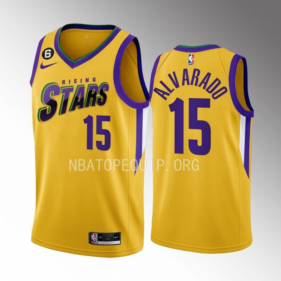 Rising Stars Jose Alvarado Yellow Men's Uniform New Orleans Pelicans #15 Jersey