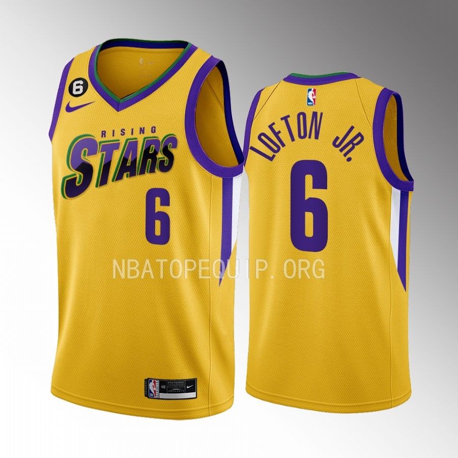 Rising Stars Kenneth Lofton Jr. Yellow Men's Uniform Memphis Grizzlies #6 Jersey