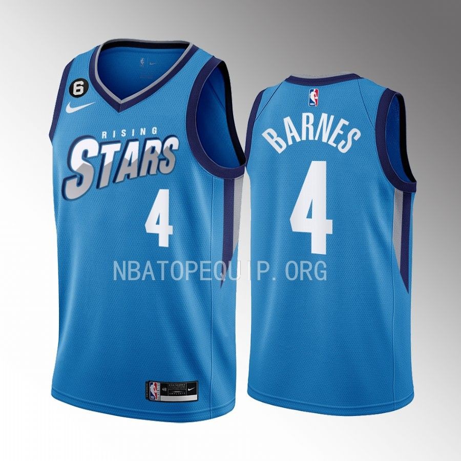 Rising Stars Scottie Barnes Blue Men's Uniform Toronto Raptors #4 Jersey