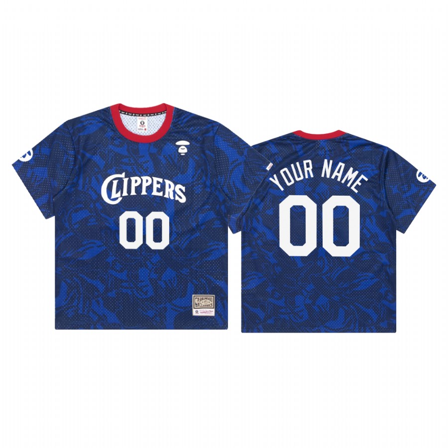 AAPE x M&N Custom #00 Clippers Royal Jersey