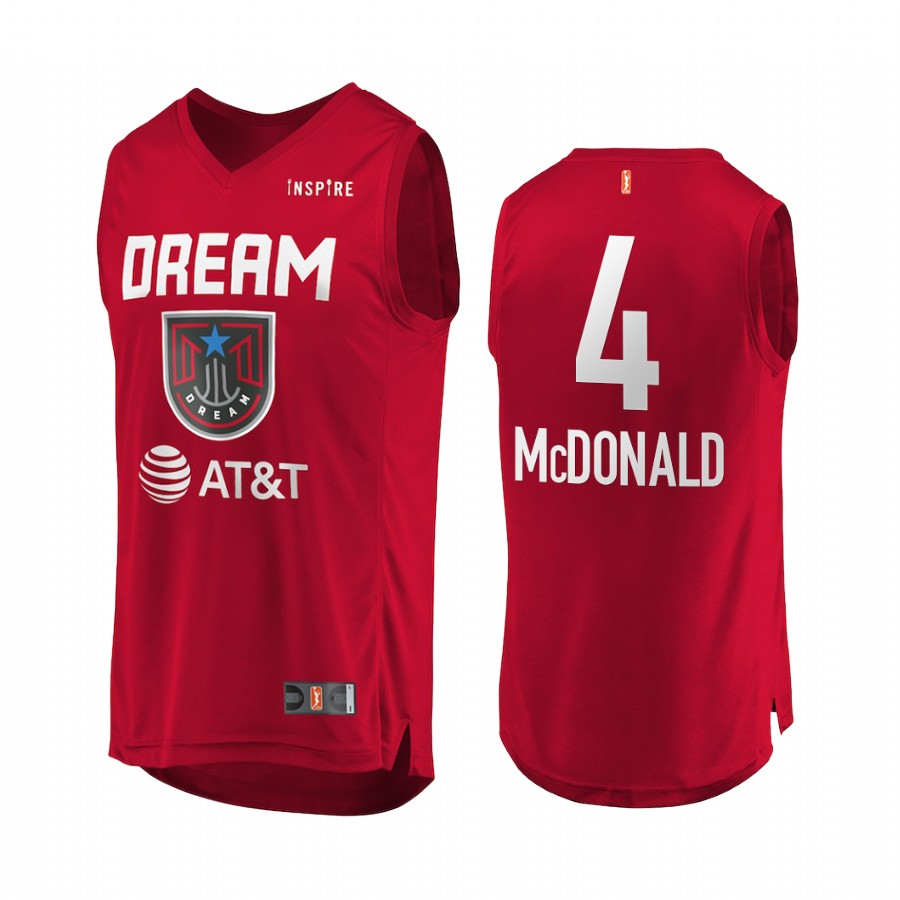 Aari McDonald Atlanta Dream Draft First round Red Jersey W