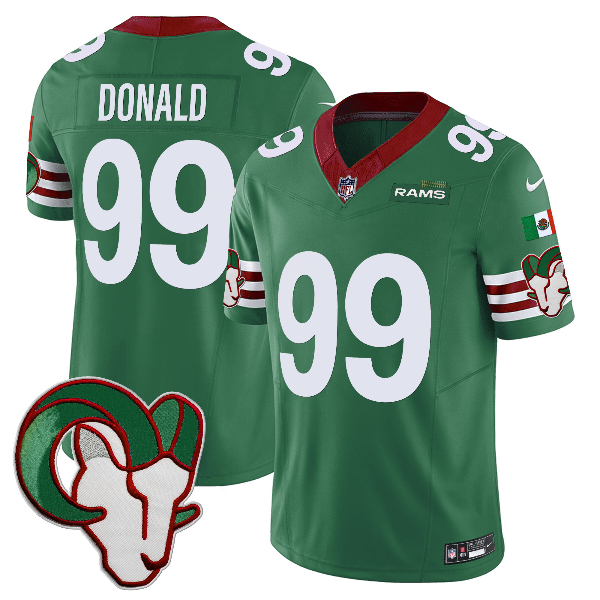 Aaron Donald Men's Los Angeles Rams Mexico Vapor Limited Green Jersey