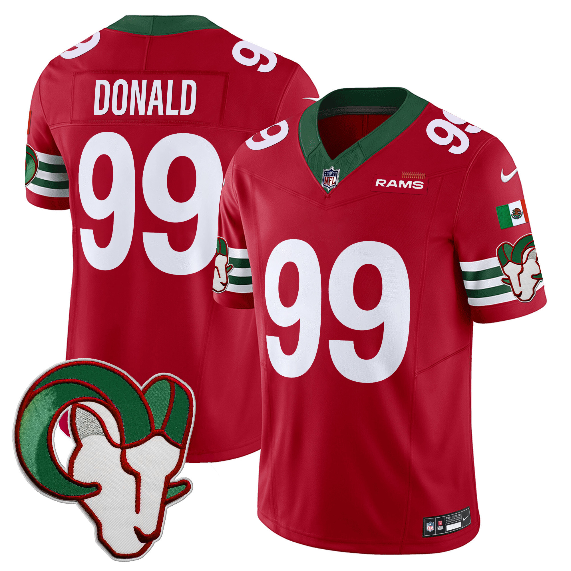 Aaron Donald Men's Los Angeles Rams Mexico Vapor Limited Red Jersey
