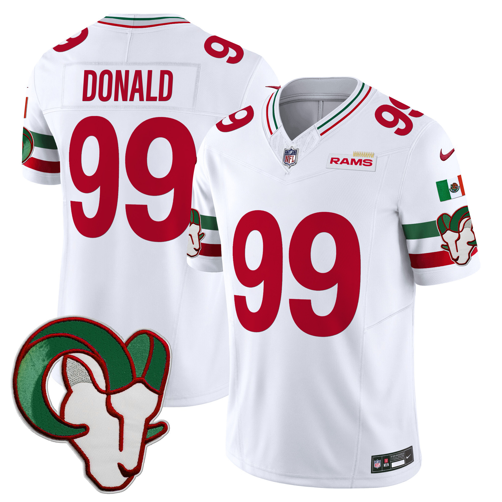 Aaron Donald Men's Los Angeles Rams Mexico Vapor Limited White Jersey