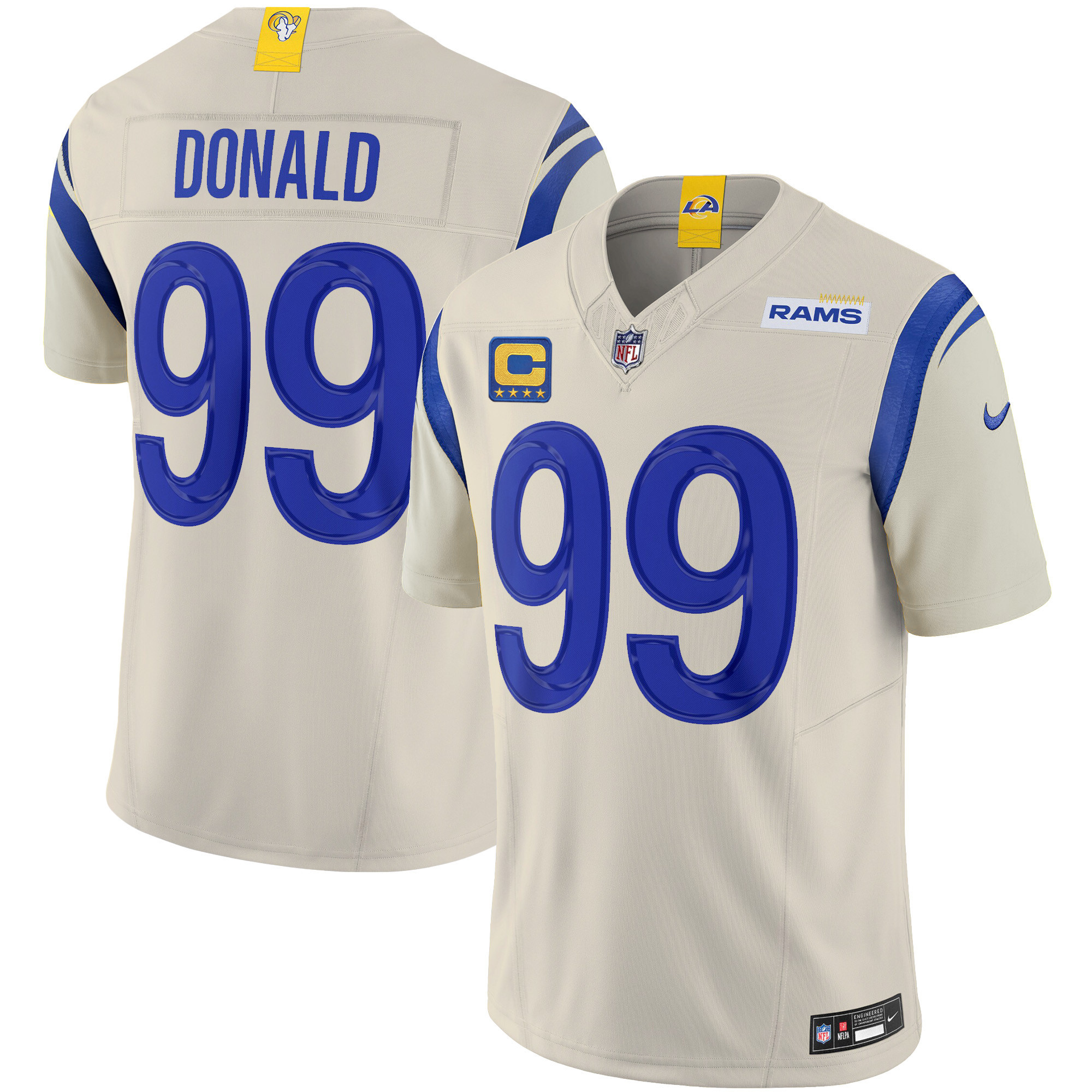 Aaron Donald Men's Los Angeles Rams Vapor Limited Bone Jersey