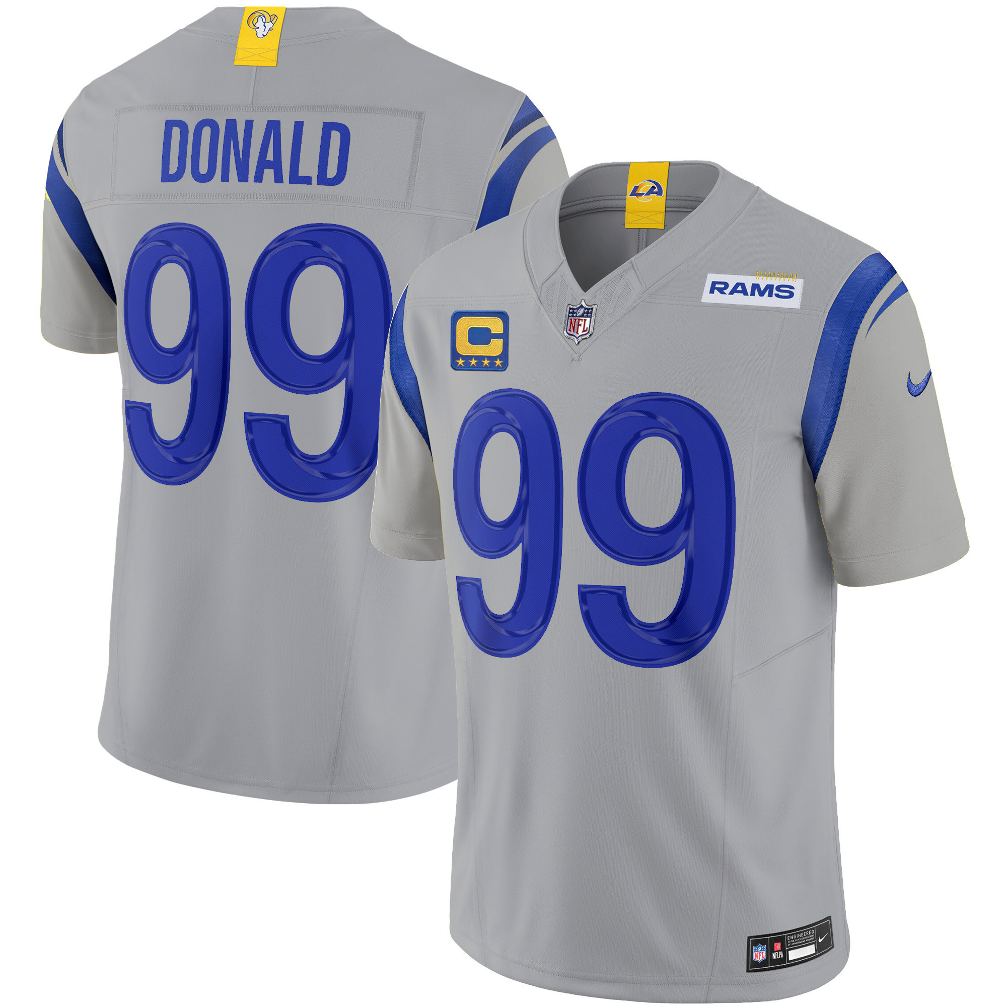Aaron Donald Men's Los Angeles Rams Vapor Limited Gray Jersey