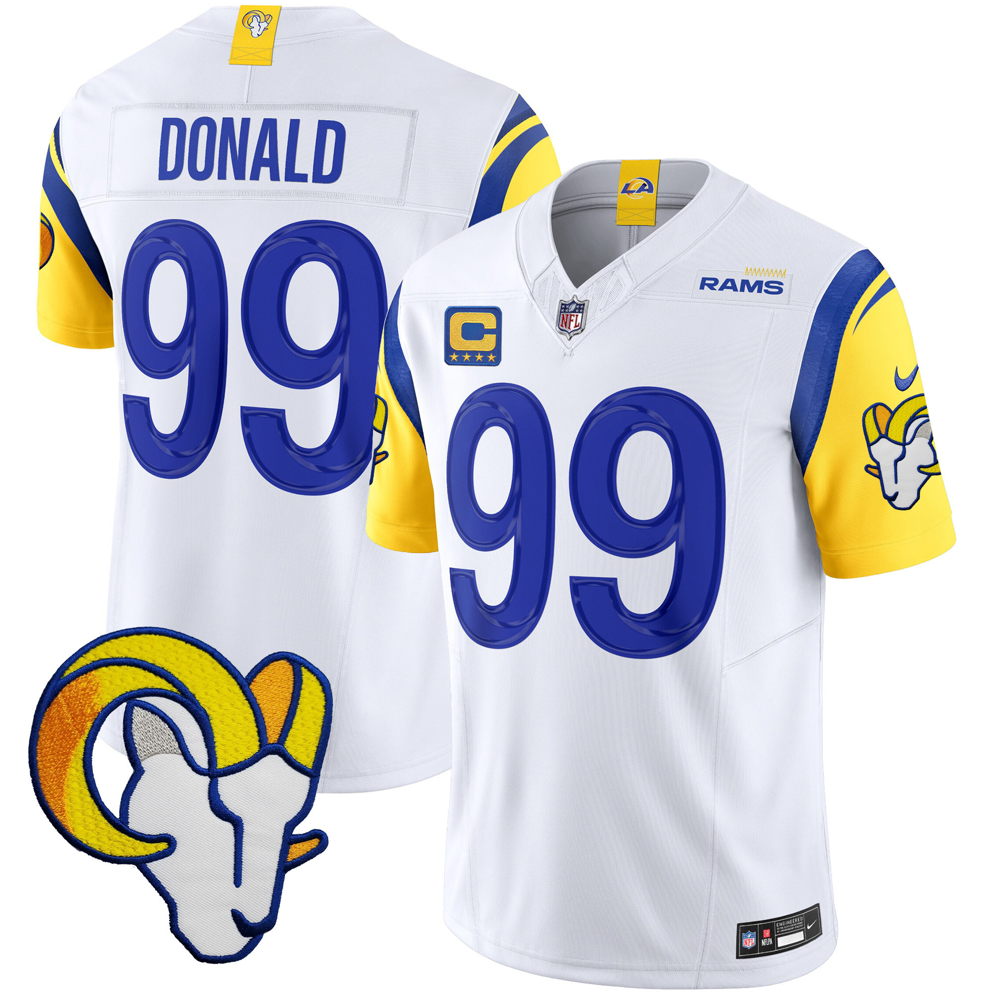 Aaron Donald Men's Los Angeles Rams Vapor Limited White Jersey