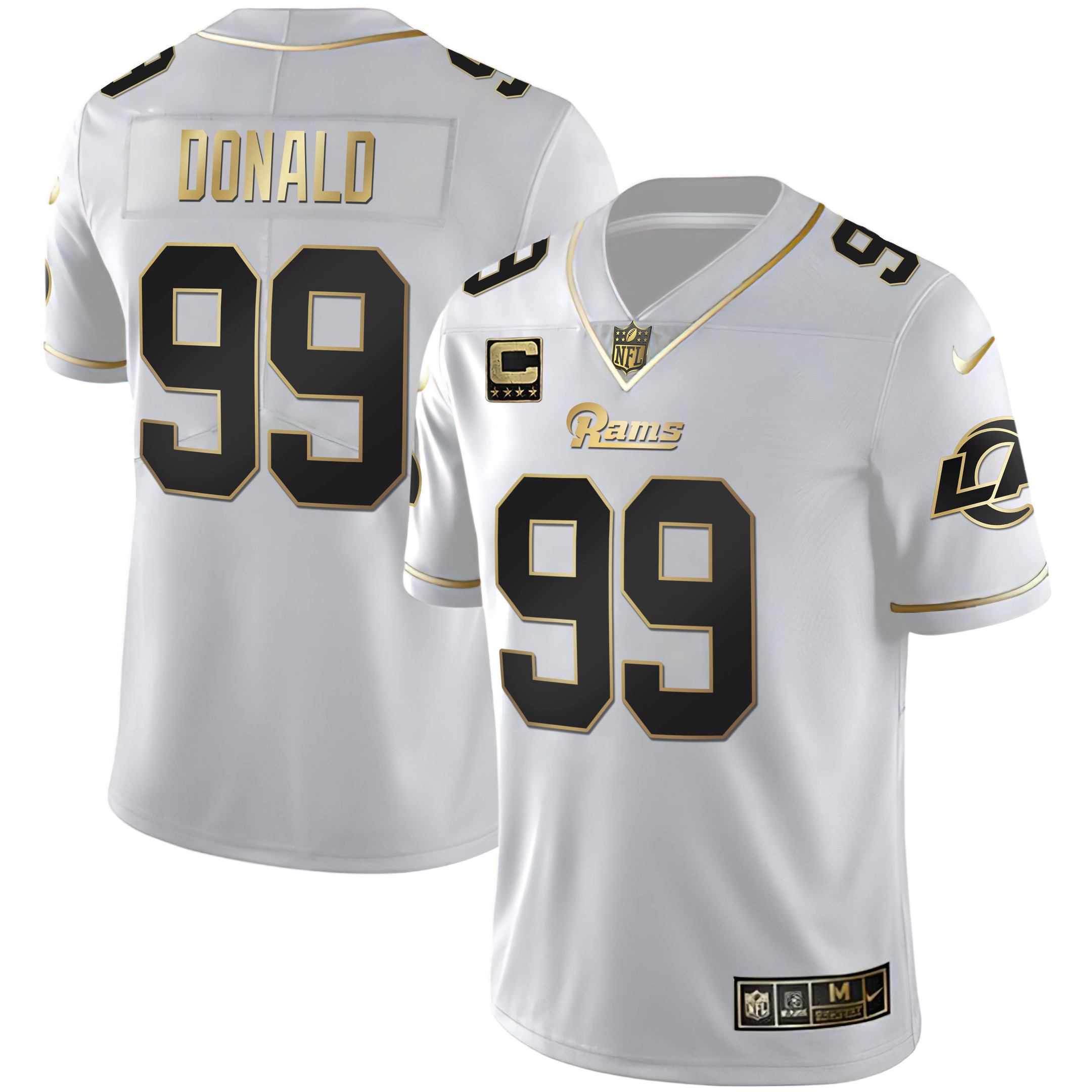 Aaron Donald Men's Los Angeles Rams White Gold & Black Gold White Gold Jersey