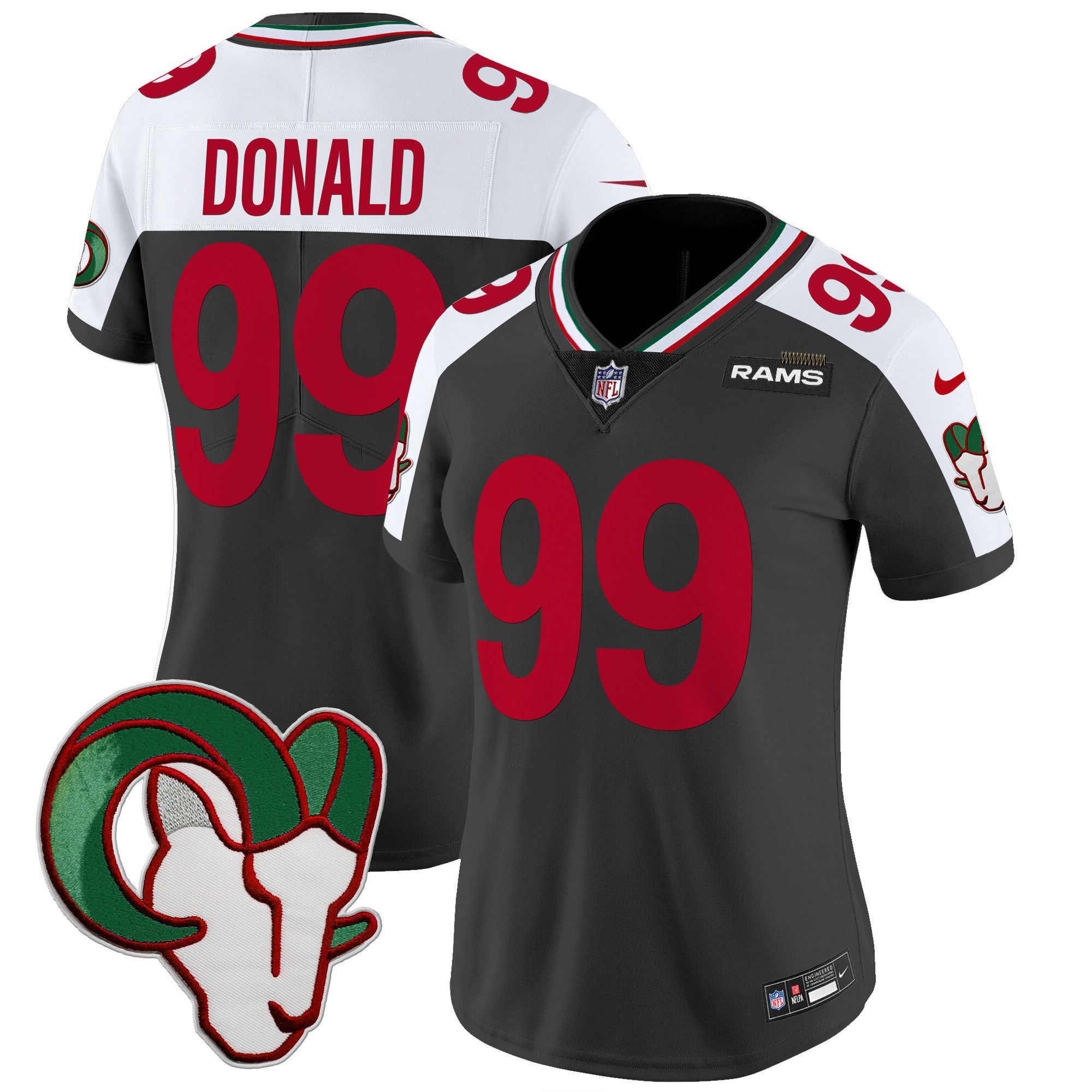 Aaron Donald Women's Los Angeles Rams Mexico Vapor Limited Black Alternate Jersey