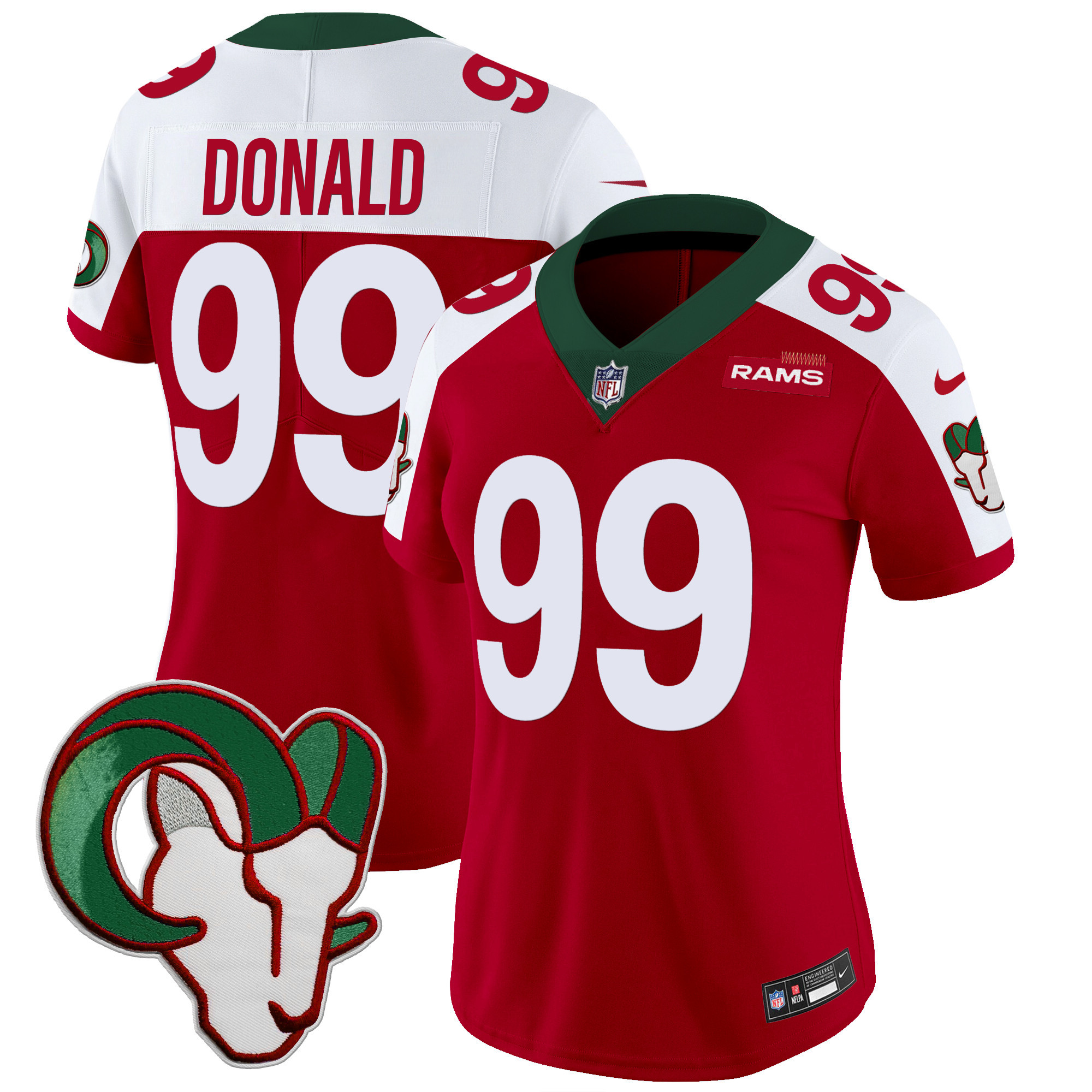 Aaron Donald Women's Los Angeles Rams Mexico Vapor Limited Red Alternate Jersey